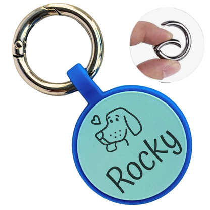 Placa Redonda de Identificación para Perros Personalizada en Silicona