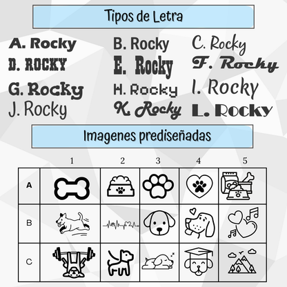 Placa Redonda de Identificación para Perros Personalizada en Silicona