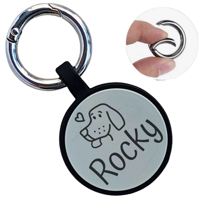 Placa Redonda de Identificación para Perros Personalizada en Silicona