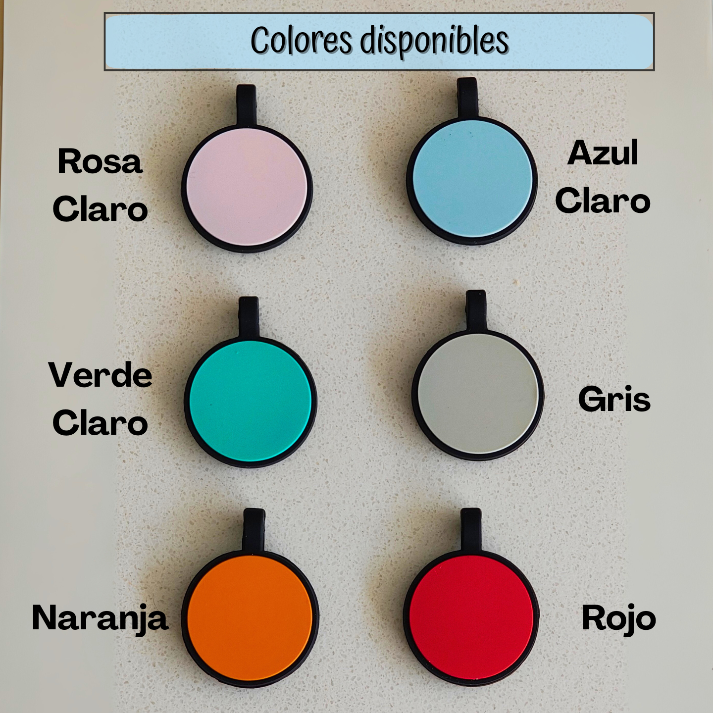 Placa Redonda de Identificación para Perros Personalizada en Silicona
