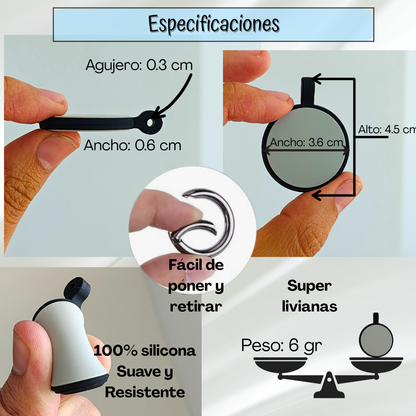 Placa Redonda de Identificación para Perros Personalizada en Silicona