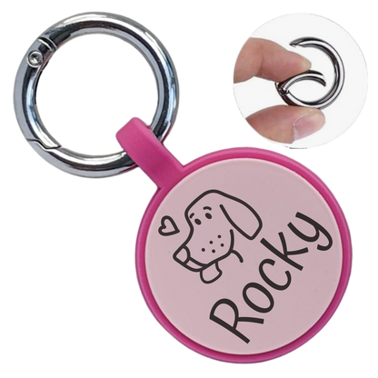 Placa Redonda de Identificación para Perros Personalizada en Silicona