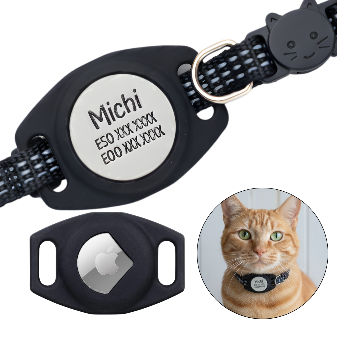 Funda para Airtag Personalizada + Collar Antiahogo para gato