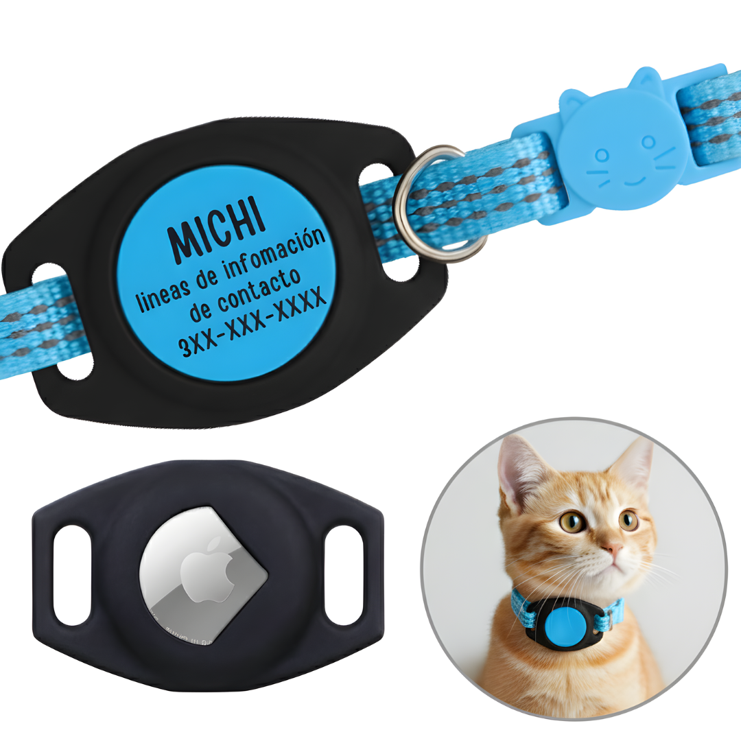 Funda para Airtag Personalizada + Collar Antiahogo para gato