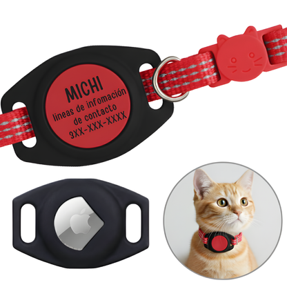 Funda para Airtag Personalizada + Collar Antiahogo para gato