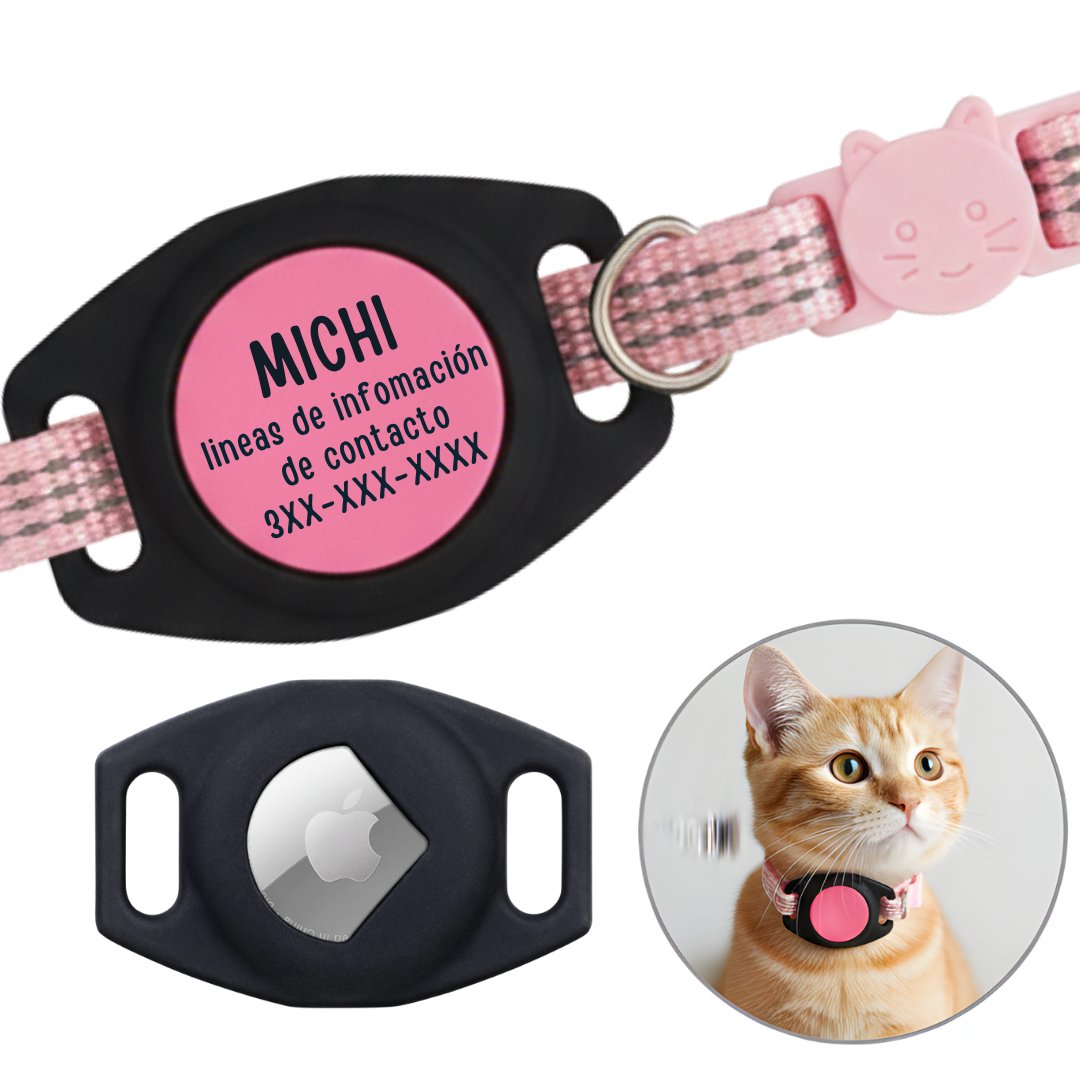 Funda para Airtag Personalizada + Collar Antiahogo para gato