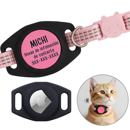 Funda para Airtag Personalizada + Collar Antiahogo para gato